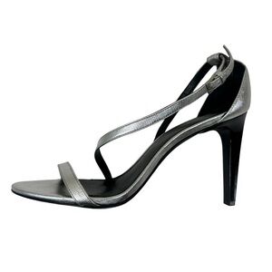 Calvin Klein Silver Strap 4-inch Heel Sandals, 9
